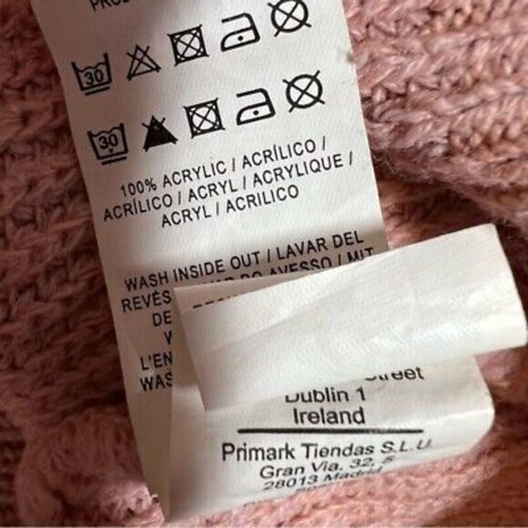 Primark womens pink cropped balloon sleeve sweater size small - Picture 5 of 5